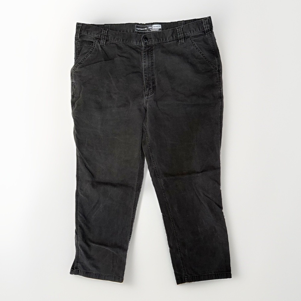Carhartt 102291 Rugged Flex Pants Mens 42x32 (40x30) Gray Relaxed Fit Canvas